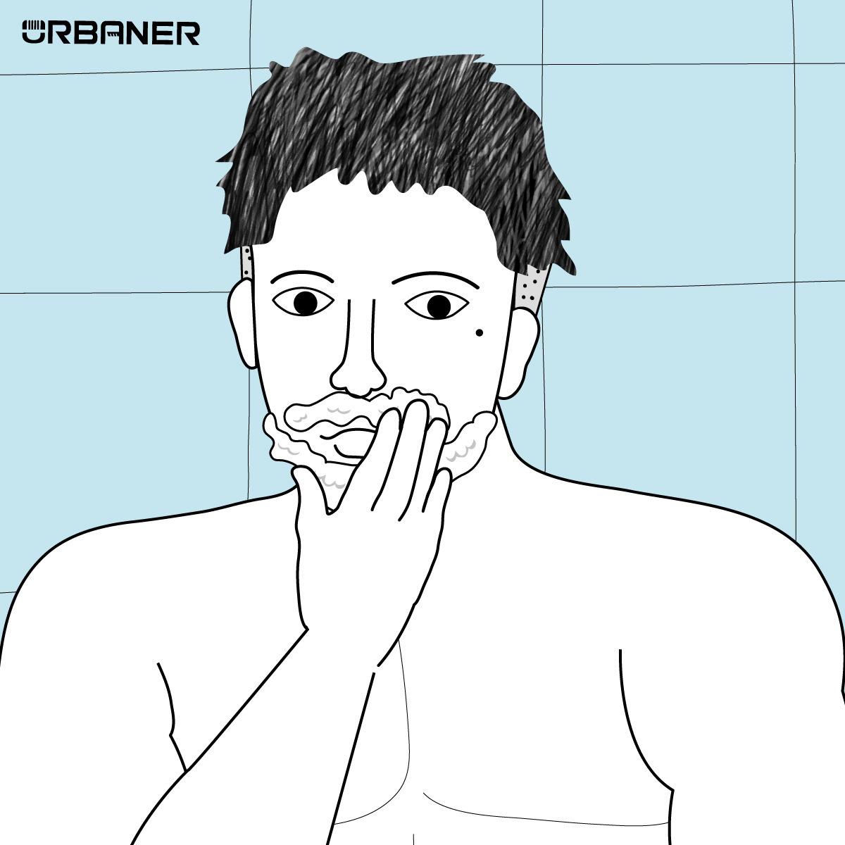 用溫水清潔同時軟化鬍鬚